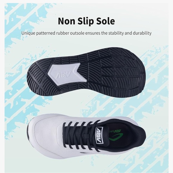 AOV ARCH SUPPORT White and Black Athletic Men's Shoes - Picture 6 of 6